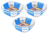 Heart Home Large Multi-Purpose Plastic Storage Baskets for Fruits Vegetables and Kitchen Fridge Dining Table- Pack of 6 (Blue)-HS42KUBMART25386
